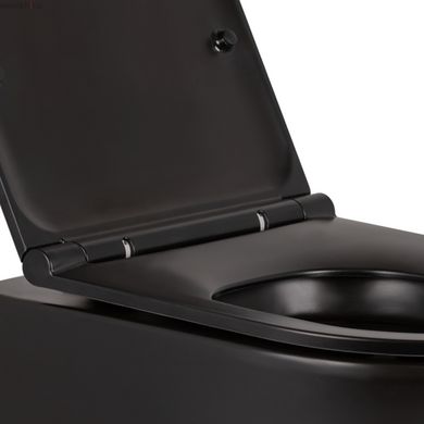 Унитаз подвесной Qtap Robin безободковый с сиденьем Slim Soft-close QT1333046ERMB