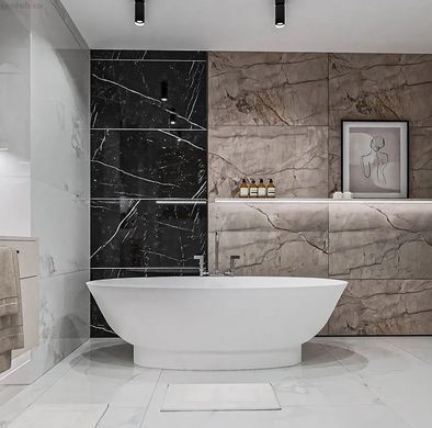 Ванна с литого камня StudioStone Seine 181х99 белый глянцевый 1200033