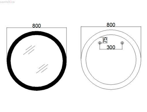 Дзеркало Qtap Taurus 80 см QT2478R807 з LED підсвічуванням