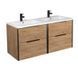 Тумба підвісна Мийдодир Line Craft 120-A DOUBLE 00-0009426 дуб крафт з раковиною Rodeo 120x2