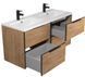 Тумба підвісна Мийдодир Line Craft 120-A DOUBLE 00-0009426 дуб крафт з раковиною Rodeo 120x2