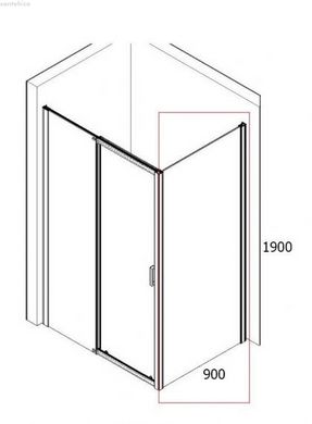 Боковая стенка San Swiss Valea 90x190 (Профиль - хром, стекло - прозрачное) VALT09005007