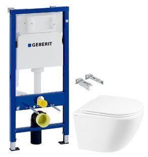 Інсталяція Geberit Duofix 458.103.00.1 + Унітаз підвісний Qtap Robin QT1333046ENRW з сидінням Soft Close