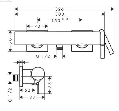 Смеситель для душа Hansgrohe Tecturis S шлифованная бронза 73620140