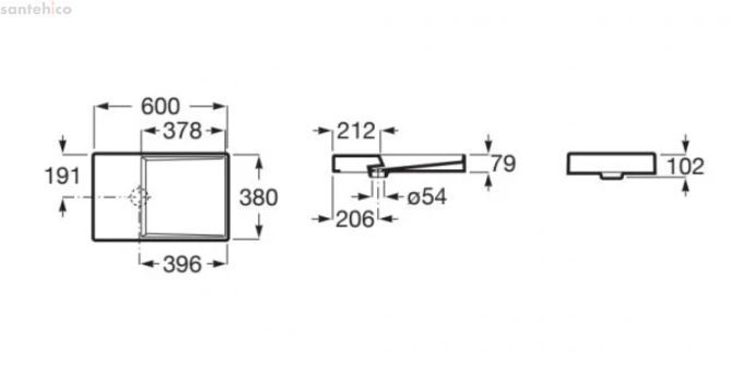 Раковина накладная Roca Horizon-Dash 60 см A32727900B