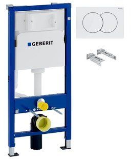 Інсталяція Geberit Duofix 458.103.00.1 з клавіша змиву Geberit Delta01 білий глянсовий 115.107.11.1