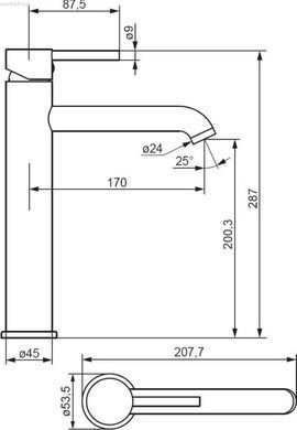 Смеситель для раковини Damixa Scandinavian Pure черный матовый 360250300