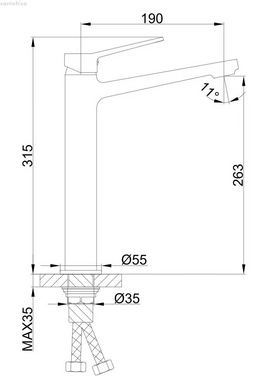 Змішувач для умивальника Frap F1061-2 високий, хром