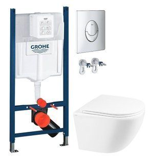 Інсталяція Grohe Rapid SL 38721001 3 в 1 + Унітаз підвісний Qtap Robin Ultra Quiet QT1333046EUQW з сидінням Soft Close