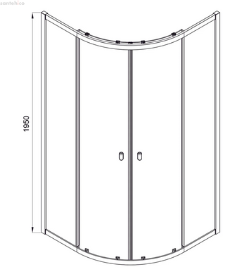 Душова кабіна Koller Pool Line Arc 90х90 (Профіль - чорний, скло - grape) 1440652504