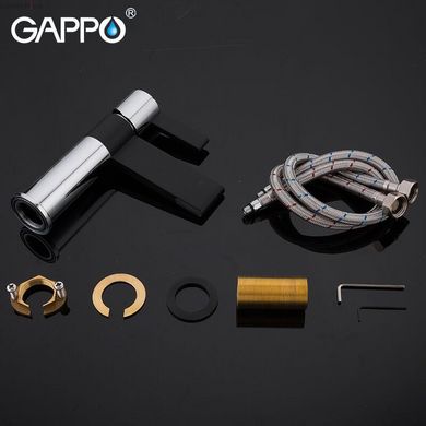 Змішувач для умивальника GAPPO G1081, чорний/хром