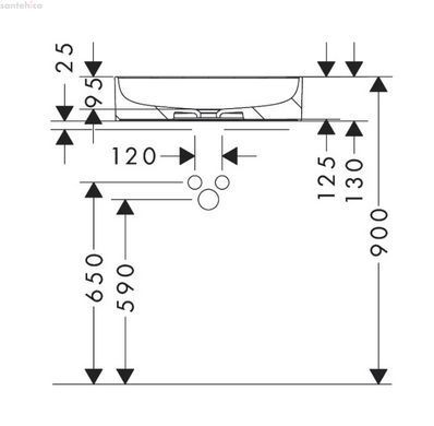 Раковина накладная Hansgrohe Xuniva U SmartClean 55 см 61073450