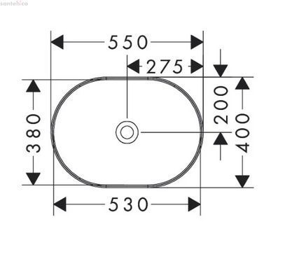 Раковина накладная Hansgrohe Xuniva U SmartClean 55 см 61073450