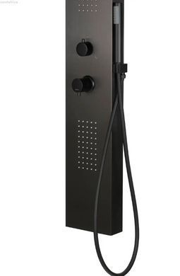 Душевая панель Corsan Tugela черный матовый/черный сатин S029MBLLED с LED подсветкой