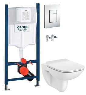 Инсталляция Grohe Rapid SL 3 в 1 с клавишей смыва + Унитаз подвесной Roca Debba A34H993000 с сиденьем Slim Soft Close