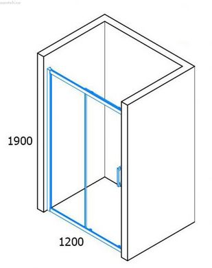 Душевая дверь San Swiss Ocelia 120х190 (Профиль - хром, стекло - прозрачное) OCES21205007