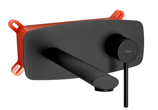 Змішувач для раковини (умивальника) REA OVAL BLACK + BOX чорний прихованого монтажу REA-B8860