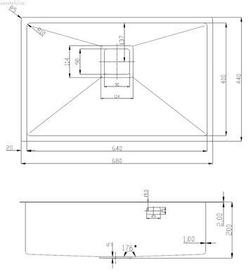 Кухонная мойка Fabiano Quadro сталь 8216.401.1685