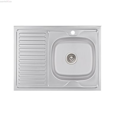 Кухонна мийка Lidz 6080-R Satin 0,6 мм (LIDZ6080R06SAT)