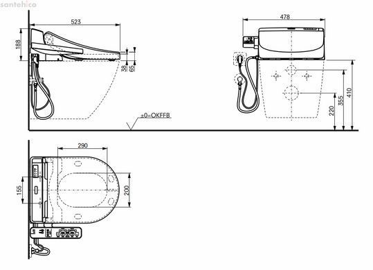 Унітаз підвісний TOTO Washlet EK CW762 з електронним сидінням TCF6632