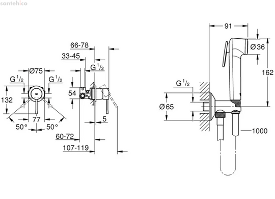Гігієнічний душ Grohe Essence хром UA111197000