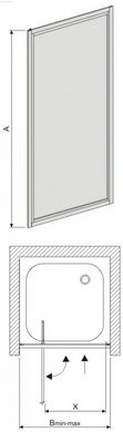 Sanplast Дверь душевая Sanplast распашная 90 см блестящий хромированный профиль стекло матовое 5 мм , DJ/TX5-90-S sbCR