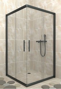 Душова кабіна Veronis Indiana Black 80x80 (Профіль - чорний, скло - прозоре) без піддону