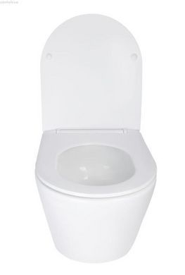 Инсталляция Geberit Duofix 458.103.00.1 с клавишей Delta01 хром глянцевый + Унитаз подвесной Qtap Swan Ultra Quiet QT16335179W с сиденьям Soft Close
