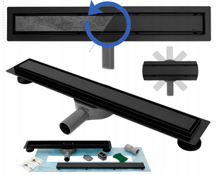 Трап для душа REA NEO PRO BLACK 2в1 черный 50 см REA-G0999