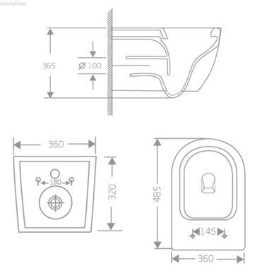 Унітаз підвісний Qtap Jay Rimless QT07335177RW з сидінням Soft Close
