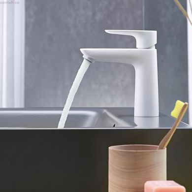 Змішувач для раковини Hansgrohe Talis E 110 (колір - білий матовий) 71710700 c донним клапаном