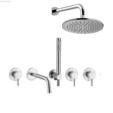 Душевая система скрытого монтажа Paffoni Shower сталь KITLIG011ST/225