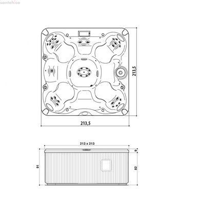 Мини басейн Jacuzzi SPA 213x213 Silver Wood/Platinum J-245