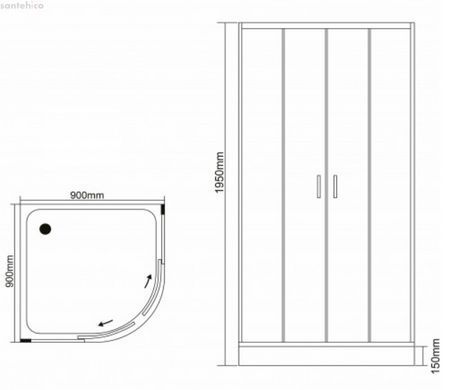Душевой бокс Grace 90х90 (профиль - хром, стекло - матовое) SLD-2101СН