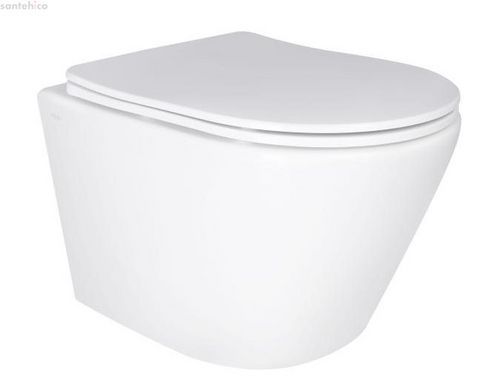 Инсталляция Geberit Duofix 458.103.00.1 с клавишей Delta01 хром глянцевый + Унитаз подвесной Qtap Swan Ultra Quiet QT16335179W с сиденьям Soft Close