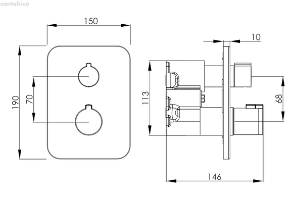 Змішувач прихованого монтажу Imprese Bilovec чорний матовий f04600910AB