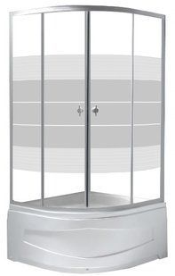 Душевая кабина Rozzy Jenori Baron 90х90 (Профиль - сатин, стекло - прозрачное) 90RZ014Linia