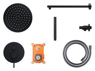 Душевой гарнитур скрытого монтажа Corsan LUGO BLACK + BOX черный Z03MBL