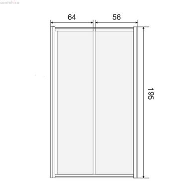 Душові двері Eger 120x195 см розсувні 599-153(H)