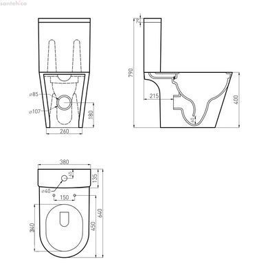 Унитаз напольный Imprese Vaclav c06206403 с бачком и сиденьям Soft Close