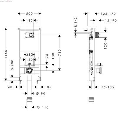 Инсталляция для унитаза Hansgrohe iFrame Universal 01022180