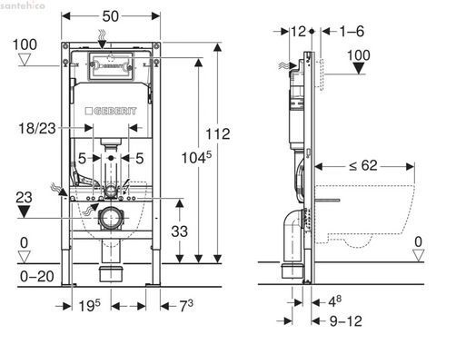 Інсталяція для унітазу Geberit Duofix Basic 458.133.11.3 з клавішею білий глянсовий