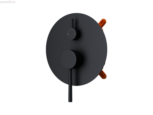 Душовий гарнітур прихованого монтажу Corsan LUGO BLACK + BOX чорний Z03MBL