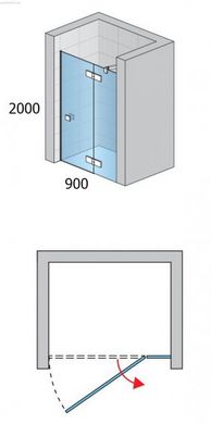 Душевая дверь San Swiss Annea 90х200 R-крепеж (Профиль - хром, стекло - прозрачное) AN13D09005007
