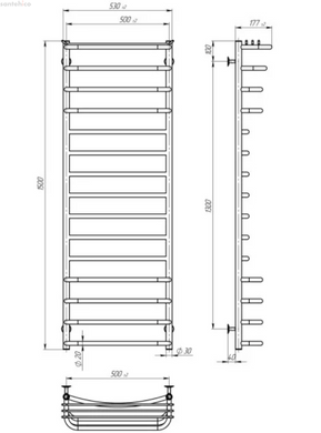 Полотенесушитель электрический Deffi Юность 500x1500 хром C.YU.150.50.15.E.C.R.1 правый