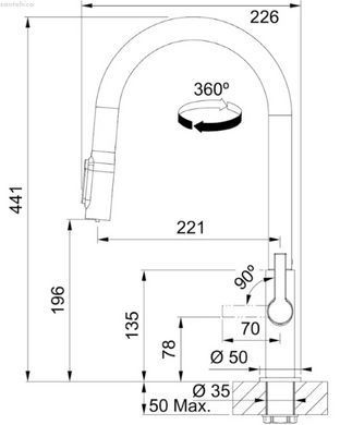 Змішувач для кухні Franke Maris Slim J Pull Down антрацит 120.0736.603