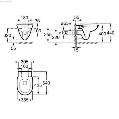 Унітаз підвісний Roca Debba Rimless A34H992000 з сидінням Soft Close
