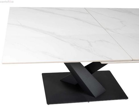 Обідній стіл Hestia 160(200)х90 гірський камінь, пещано-чорний, глянцевий АР000107629