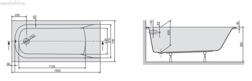 Ванна акрилова Devit Harmony 150x70 HAR15070