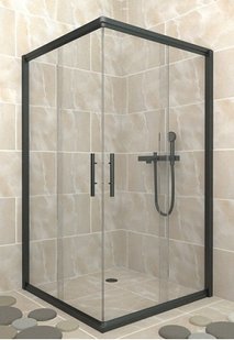 Душевая кабина Veronis Indiana Black 100x100 (Профиль - черный, стекло - прозрачное) без поддона